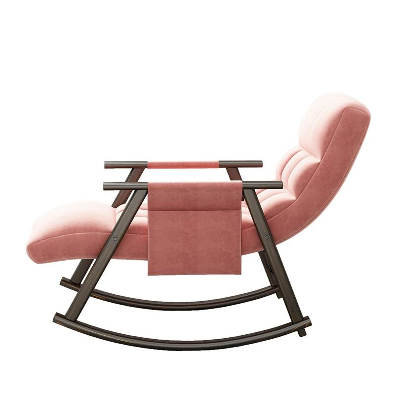 Folding Rocking Upholstered Chair with Adjustable Back and Footrest