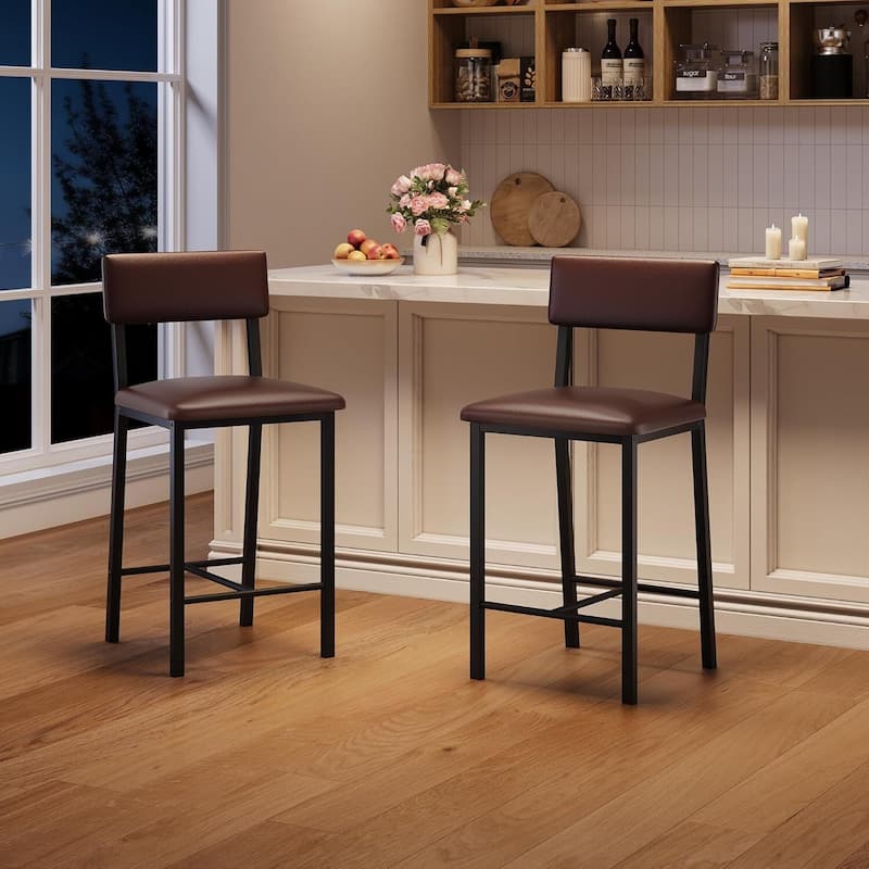 Kitchen Barstools with Thick Cushion Set of 2 for Dining Room, Kitchen Island Counter