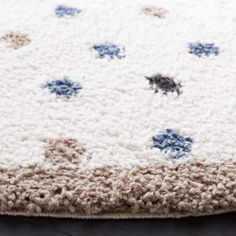 SAFAVIEH, Calico Shag Ruhama Polka Dot 1.6-inch Thick Rug