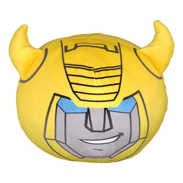 slide 2 of 4, Hasbro Transformers Bumblebee Smile 11 Inch Round Cloud Pillow
