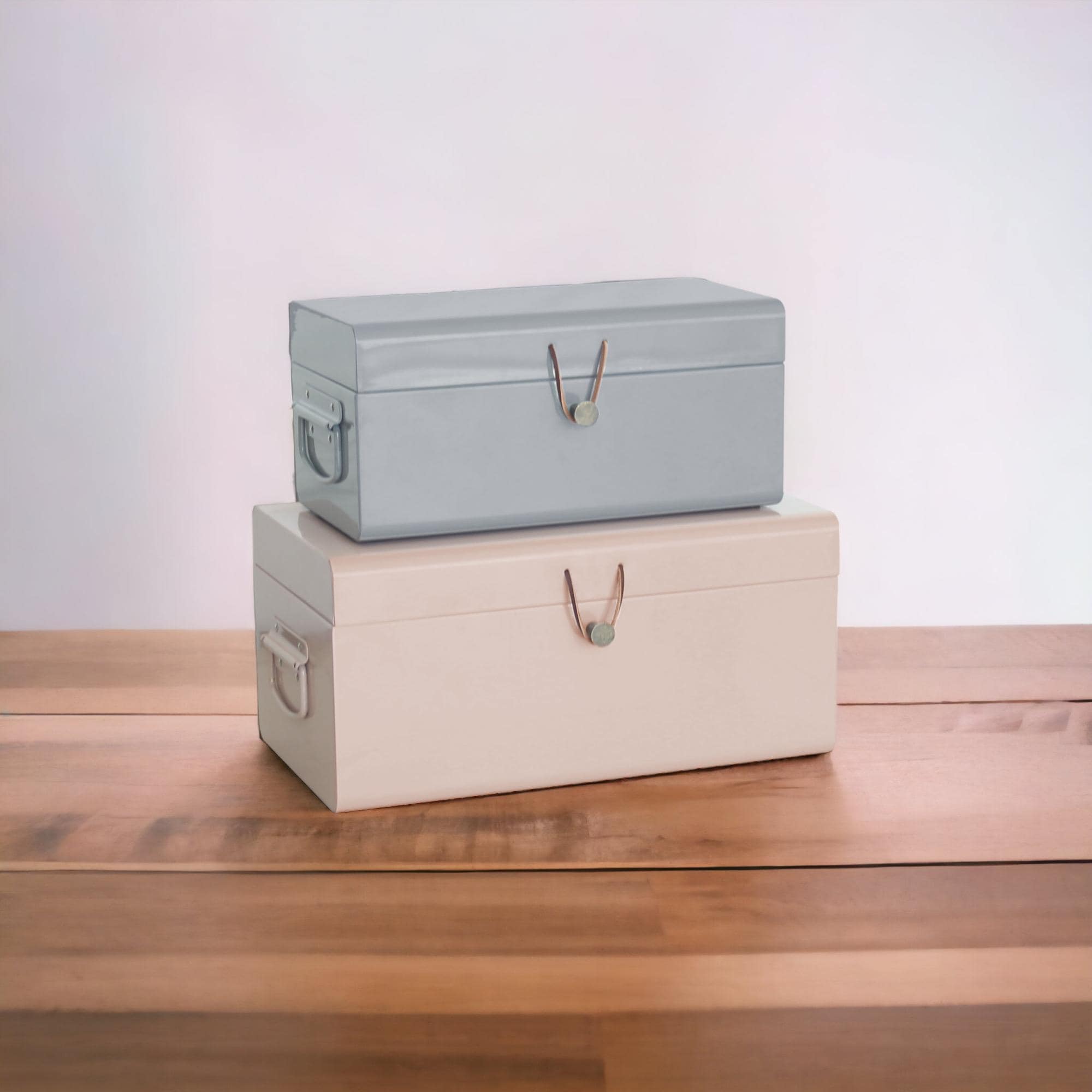 Elle Decor Daven Decorative Metal Box Trunks Set of 2 - Bed Bath