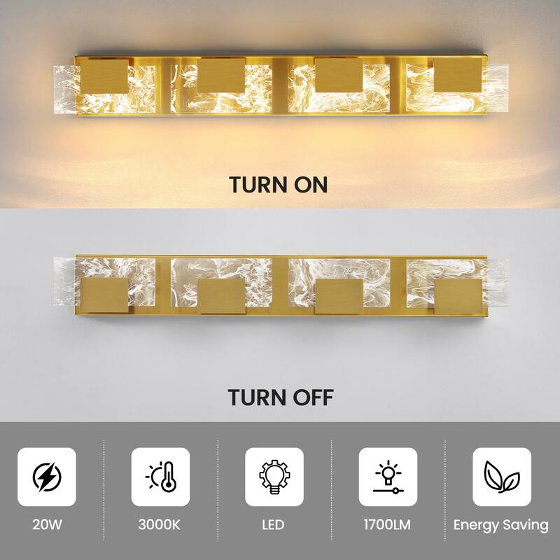 Modern Bathroom Vanity Light LED Dimmable Wall Sconce with UL Certified - 16 inches and above