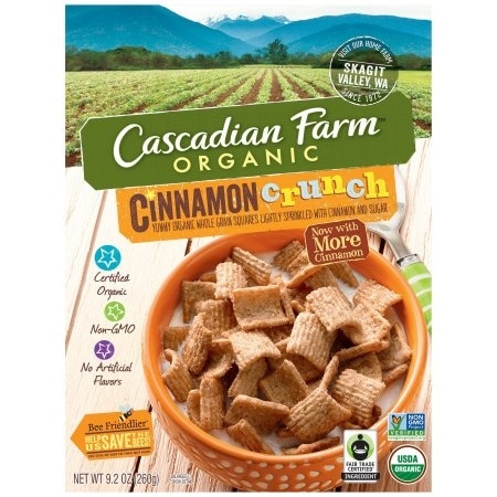 Cascadian Farm Organic Cereal - Cinnamon Crunch - Case of 10 - 9.2 oz