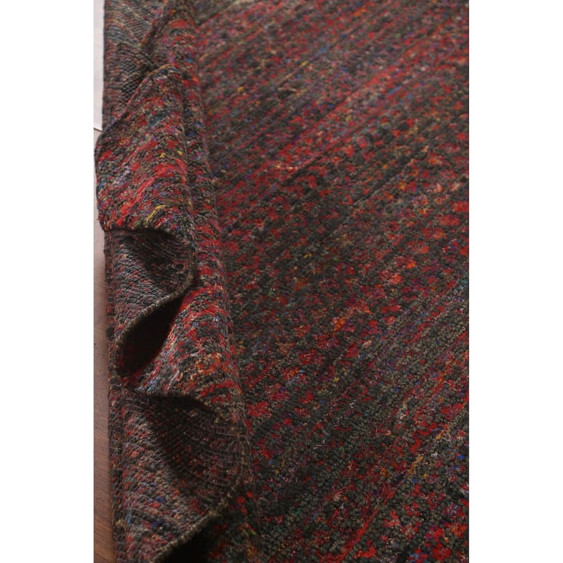Multi-Color Moroccan Area Rug Handmade Jute Carpet - 7'9"x 9'9"