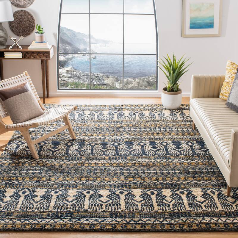 SAFAVIEH Handmade Bohemian Nionila Boho Jute Rug - 8' x 10' - Blue
