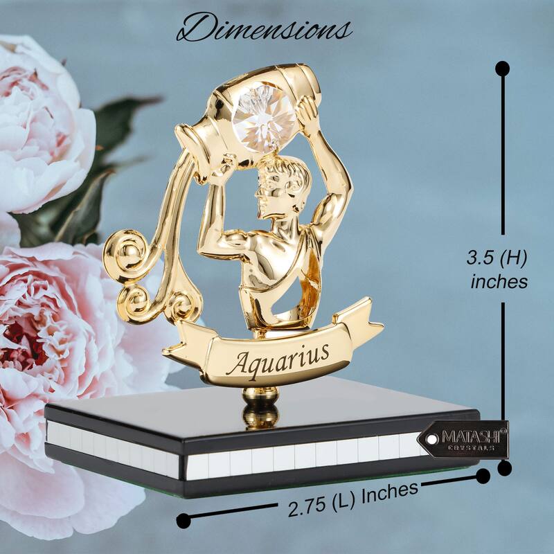Matashi 24K Gold Plated Zodiac Astrological Sign Aquarius Figurine