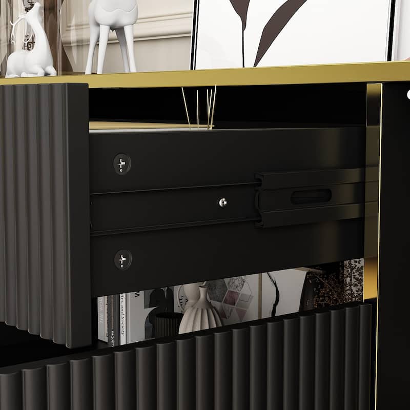 Sideboard Dresser Cabinet Storage Console Televison Table Pop-up Door