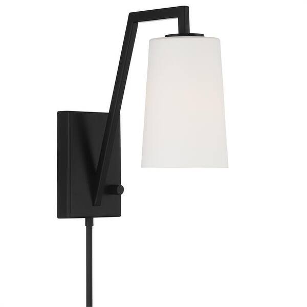 slide 2 of 7, Avon 1 Light Matte Black Wall Mount - 4.88'' W x 12.25'' H x 10.25'' D