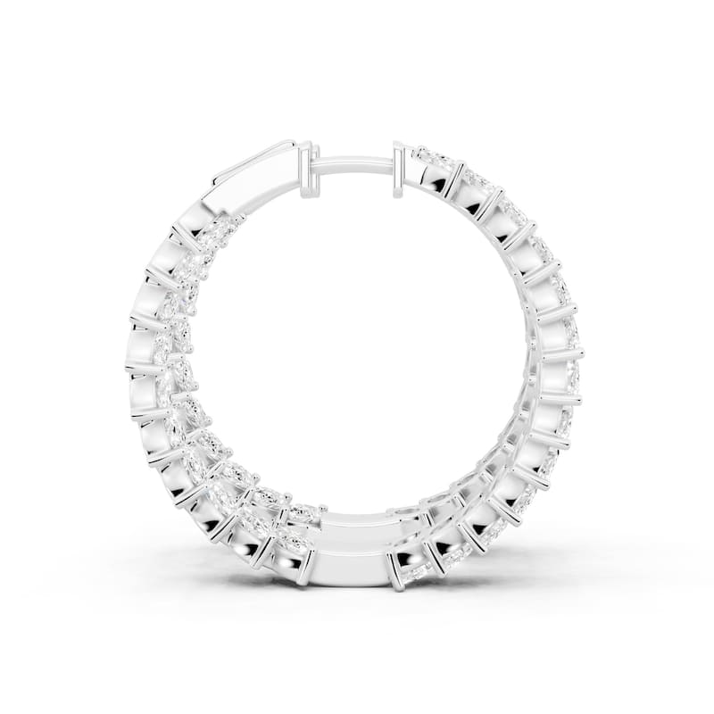 Auriya 14k Gold 5 1/2ctw Marquisel Hoop Lab Grown Diamond Earrings (F-G VS)