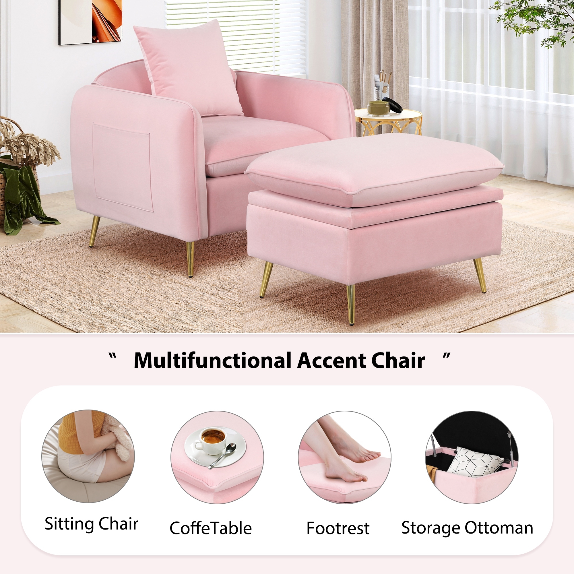 Velvet Chair Pink Chair Pads Pink Double Chaise Cushion Pink