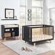 preview thumbnail 2 of 1, Modern Contrast Black Natural 3 in 1 Convertible Island Crib