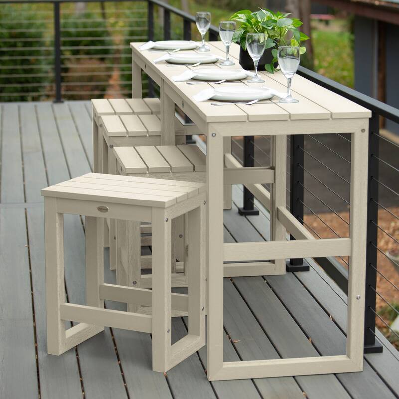 HIGHWOOD Monroe Modern Counter Height Balcony Stool/Table 6-Piece Set - N/A