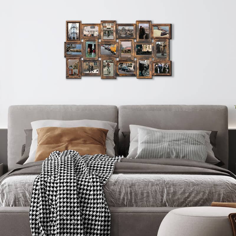 18 Openings Family Photo Frame 4x6 Picture Frame Collage Large for Wall Decor - Gold