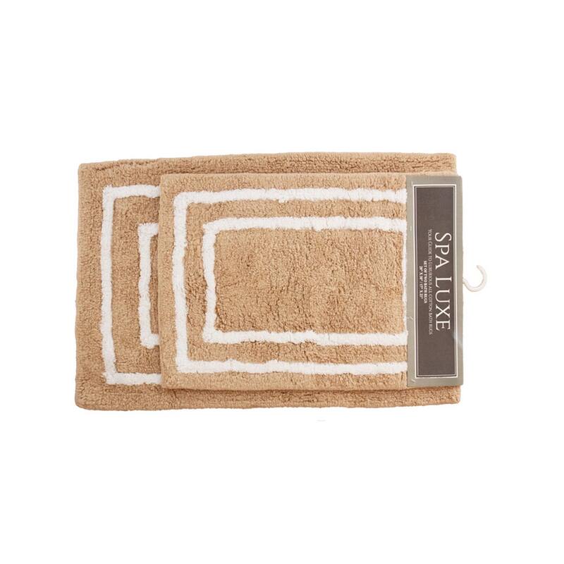 Spa Lux Border Bath Rug Set