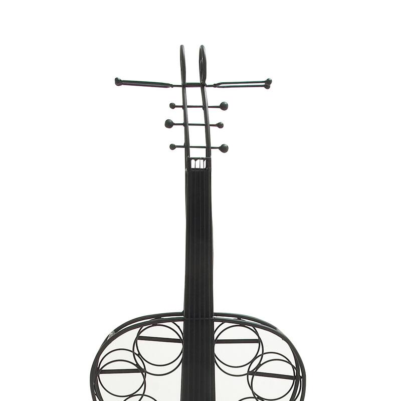 Black Metal Cello 26 Bottle Instrument Storage Standing Wine Rack - On ...