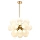 preview thumbnail 13 of 56, 18-Light Cluster Blue Glass Bubble Chandelier - 25in Wide Gold