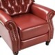 preview thumbnail 45 of 45, HULALA HOME Genuine Leather Nailhead Trim Pushback Recliner with Rolled Arms