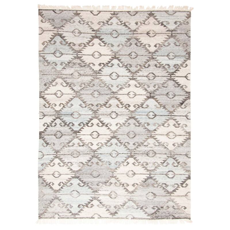ECARPETGALLERY Flat-Weave Ankara FW Grey Wool Kilim - 5'2 x 7'4
