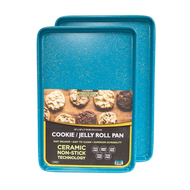 casaWare Ultimate 2pc Cookie Sheet Set Commercial Weight - Blue Granite
