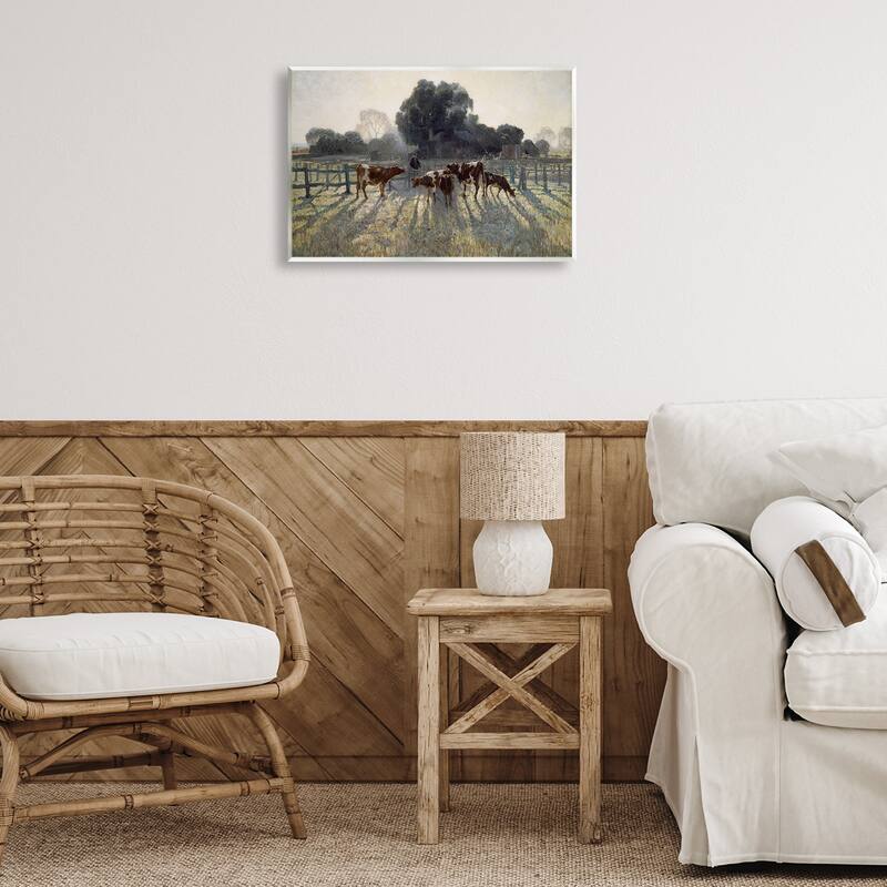 Stupell Elioth Gruner Morning Cows Wall Plaque Art Design By Arlington Prints