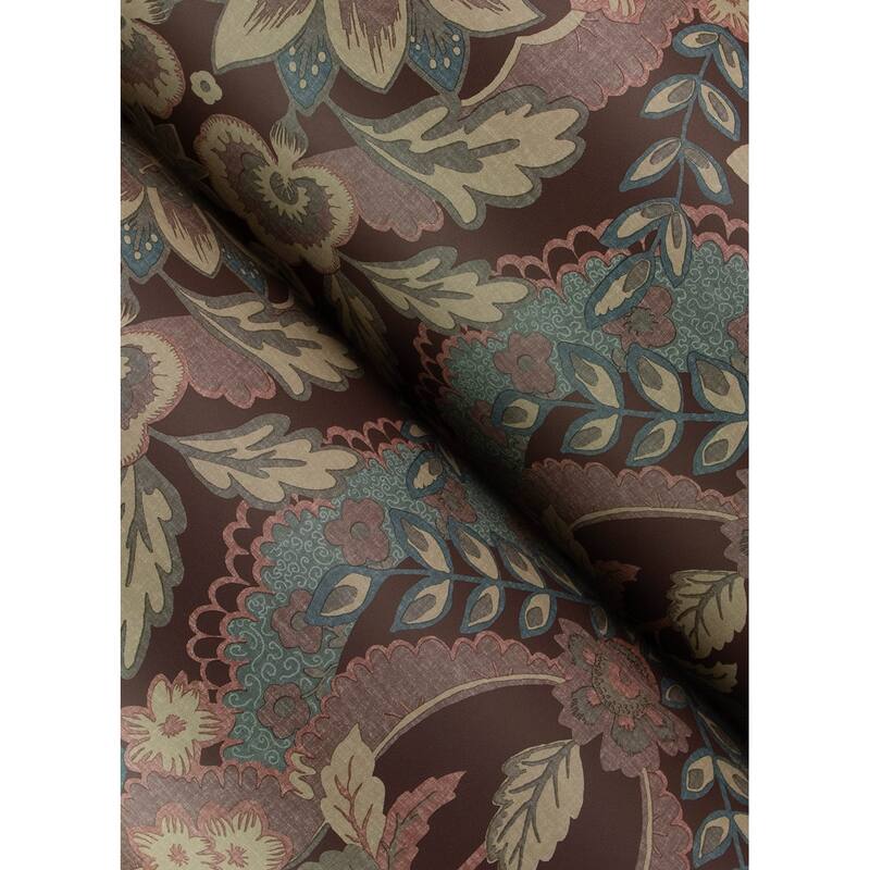 Chris Loves Julia x A-Street Prints Collins Plum Damask Wallpaper