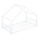 preview thumbnail 6 of 7, White Twin Size Metal House Bed with Roof, Fence, and Back