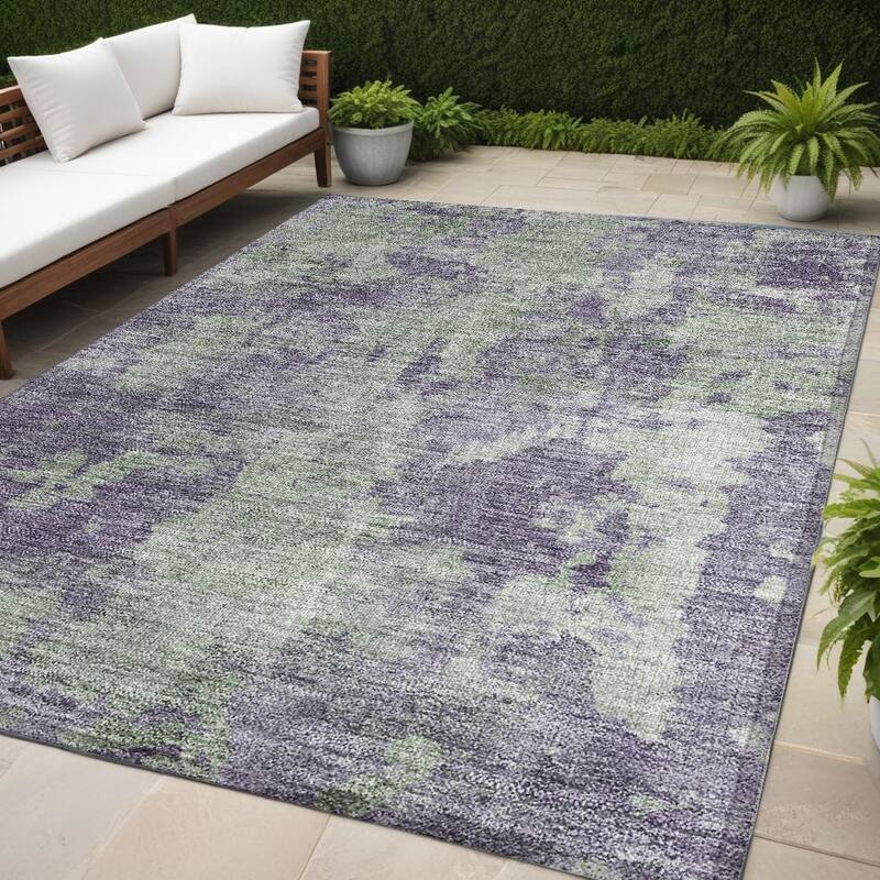Jaz Modern Art-Inspired Weather Resistant Timeless Fusion Outdoor Rug - 5' X 8' - Multi