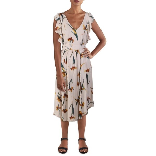 O'Neill Womens Amberlynn Midi Dress Floral Smock - Tan. Opens flyout.