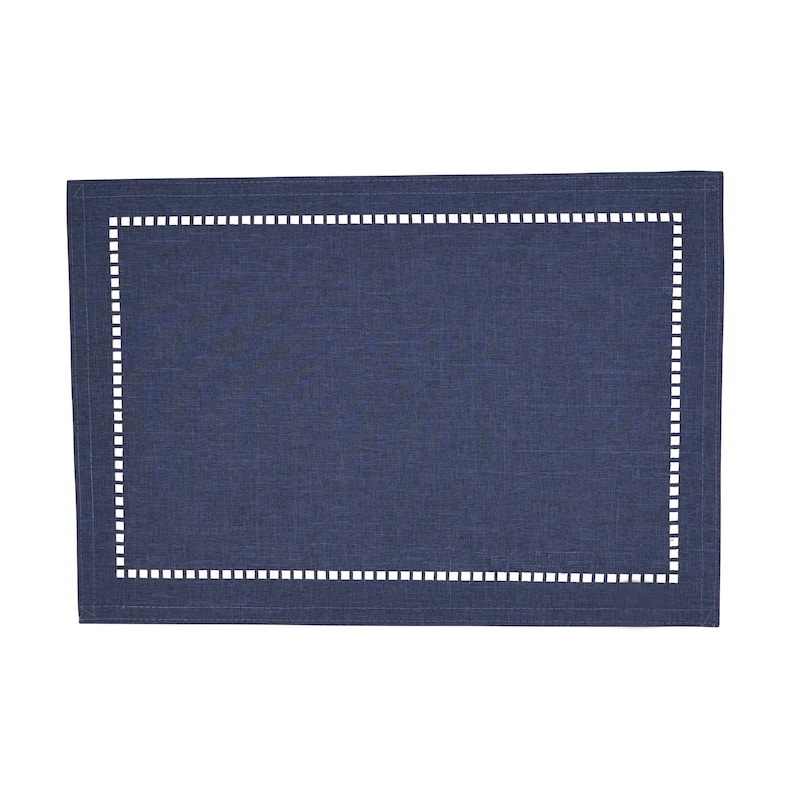 Table Placemats With Laser-Cut Hemstitch Design (Set of 4)