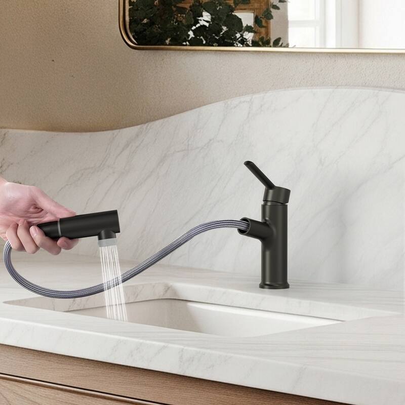 Single Handle Single Hole Bathroom Faucet with Pop‑Up Drain