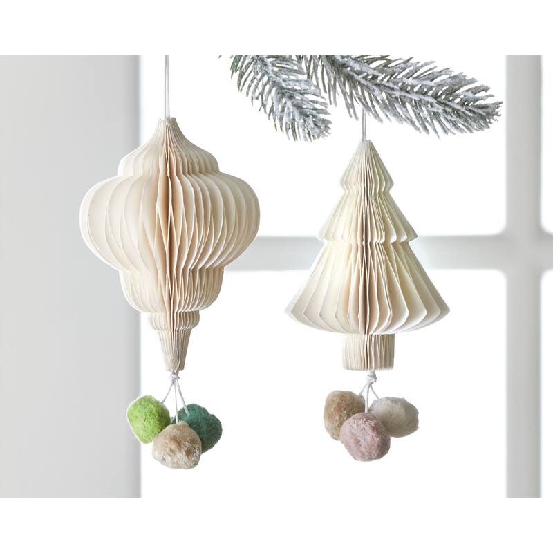Pom Pom Honey Comb Ornament Natural Decor Decoration Hanging Ornament Xmas Holiday Christmas Tree Home Decor