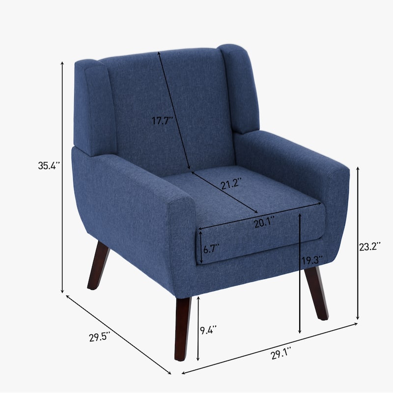 Modern Upholstered Linen Armchair Accent Chair