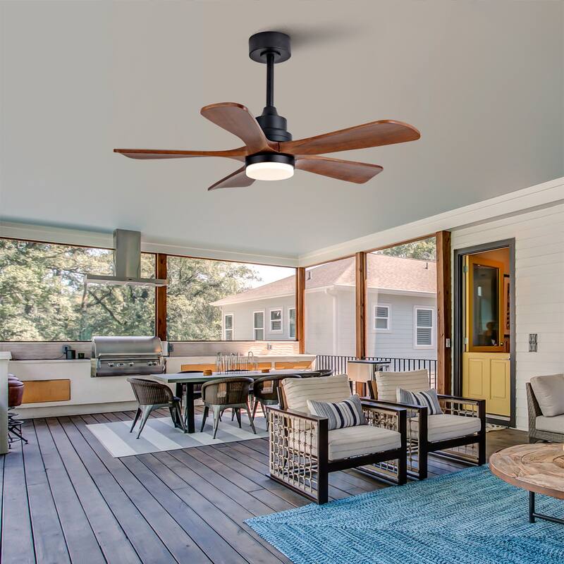 42" Ceiling Fans with Lights and Remote, Noiseless Reversible DC Motor