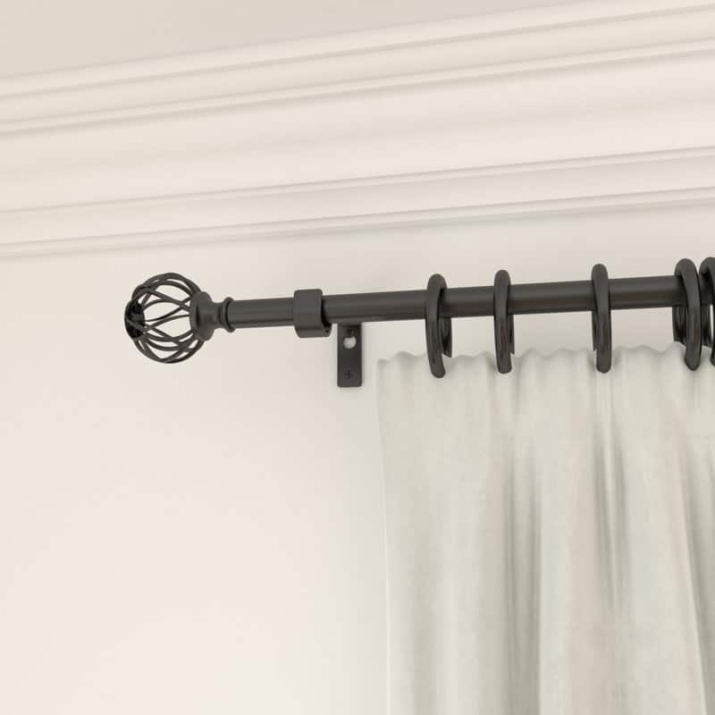 Acroma Adjustable Single Curtain Rod Overall Width X 0.75" Diameter