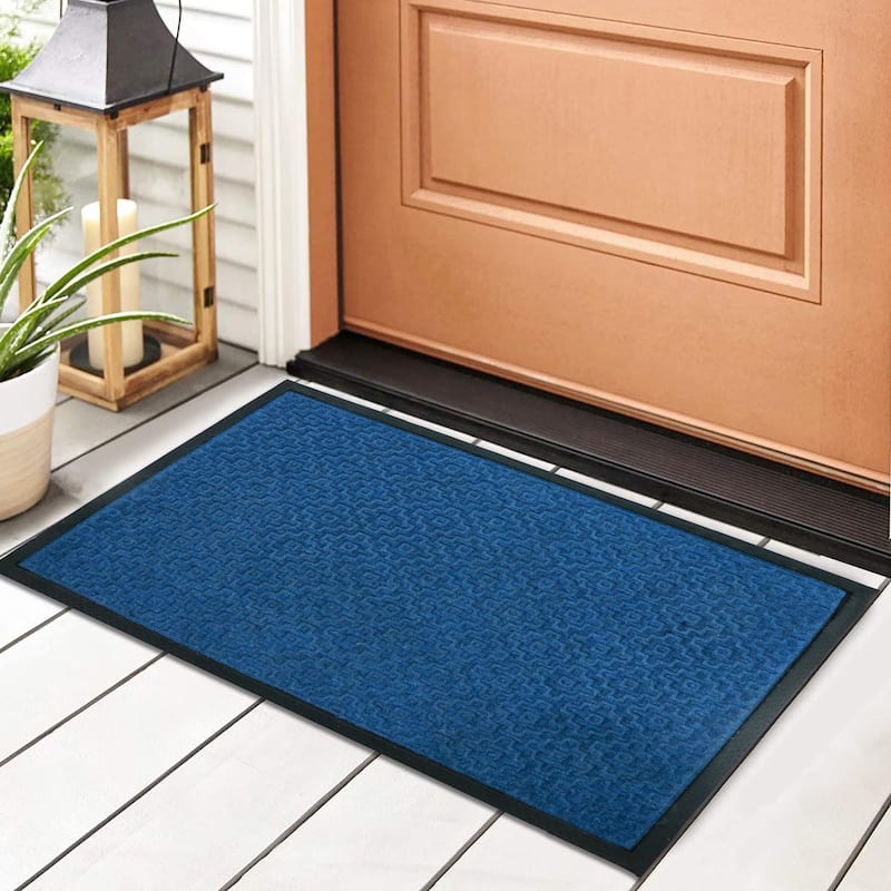 George Towne Living-24x36 Fashion Forward OVERSIZED Indoor/Outdoor Mat - 24x36 - Blue