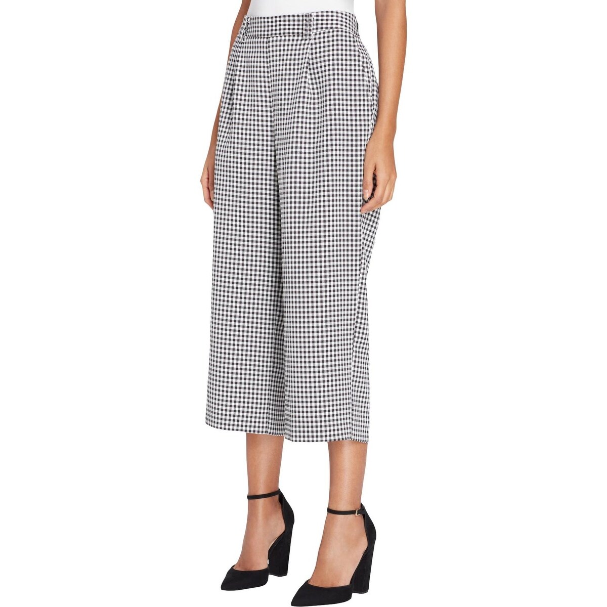 checkered cropped pants