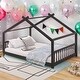 preview thumbnail 12 of 28, Full Size Playhouse Design House Bed Wood Bed,Solid Construction For Bedroom