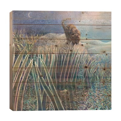 The Tortie And The Toad Print On Wood by Iris Scott - Multi-Color