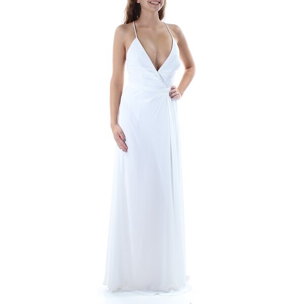 Shop Womens White Spaghetti Strap Full Length Pencil Wedding Dress