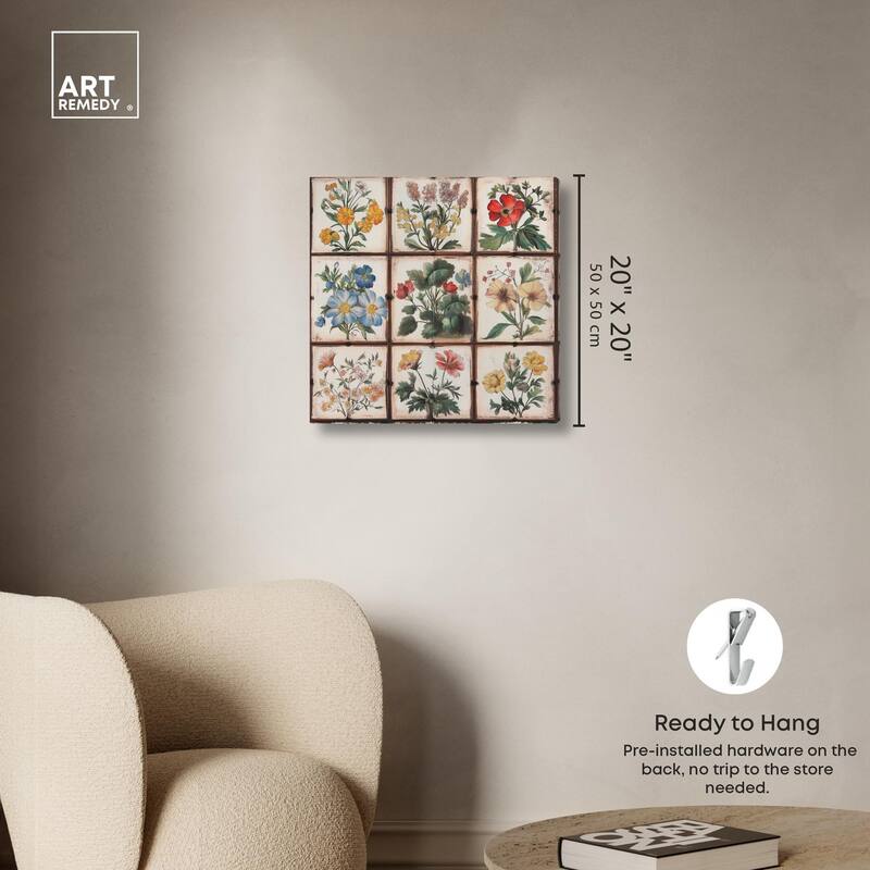 Floral Mosaic Medley Canvas by Art Remedy, Gallery Wrapped