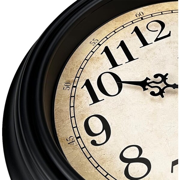 Retro Wall Clock, 12'' Non Ticking Classic Silent Wall Clocks