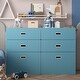 preview thumbnail 2 of 10, 6Drawer Dresser Blue Dresser Nursery Dresser Storage Organizer Cabinet