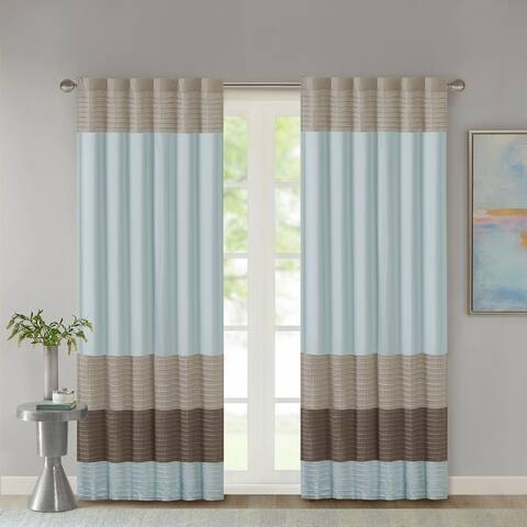 Madison Park Tradewinds Polyoni Pintuck Single Curtain Panel - 50 X 84