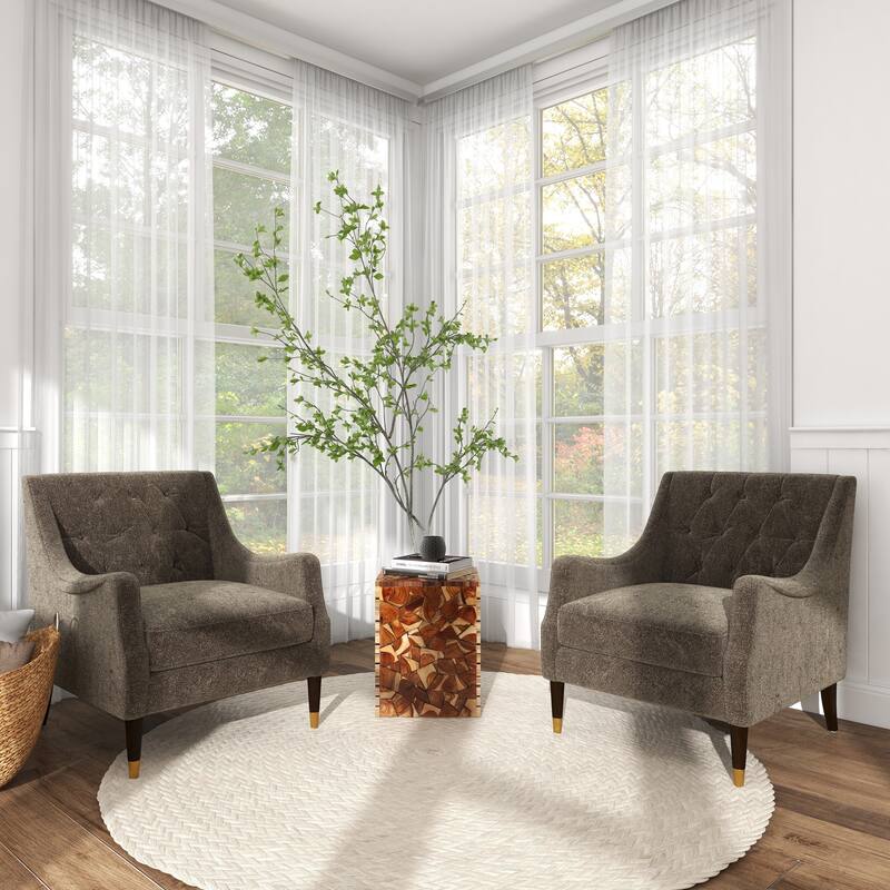 Brown Teak Wood Handmade Square Block Side End Accent Table with Mosaic Wood Chip Design