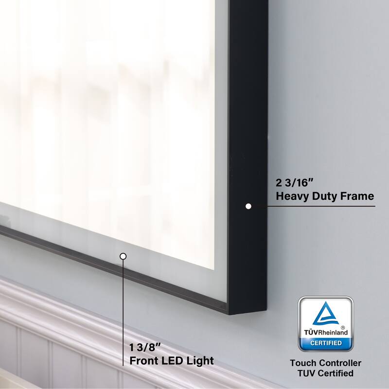 Wall Mounted Bathroom Heavy Duty Framed LED Mirror With bright light And And Memory Function