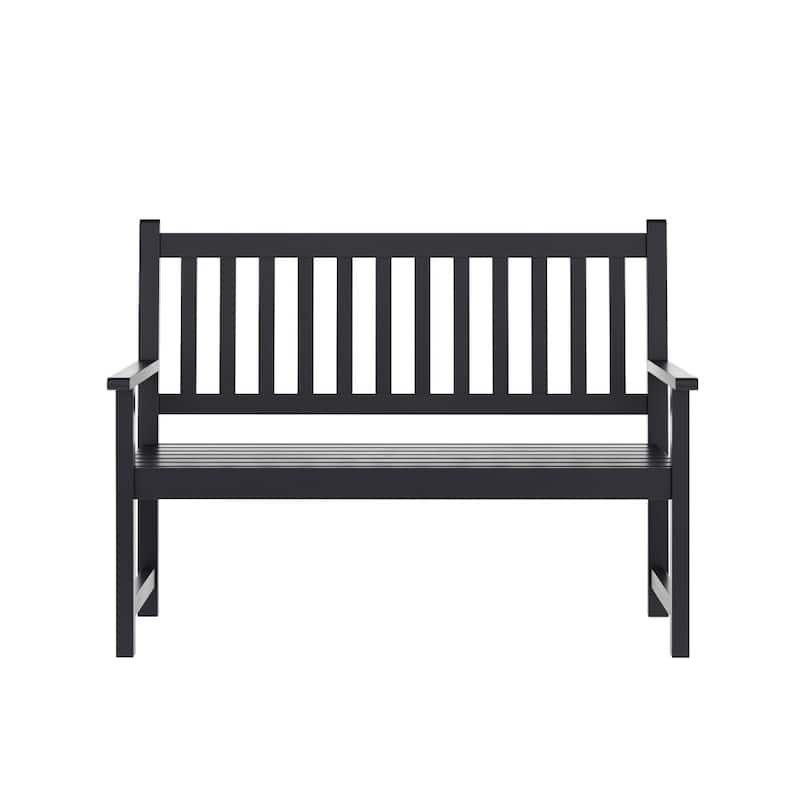 Solid Acacia Wood Indoor/Outdoor Patio Bench/Slatted Loveseat for 2