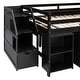 preview thumbnail 13 of 55, Modern Design Loft Bed with Retractable Desk, 3 Drawers, Storage Stairs and Shelves, Full Size