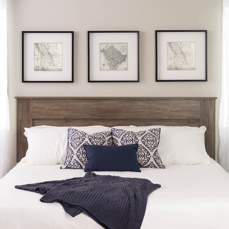 Prepac King Flat Panel Headboard - drifted gray