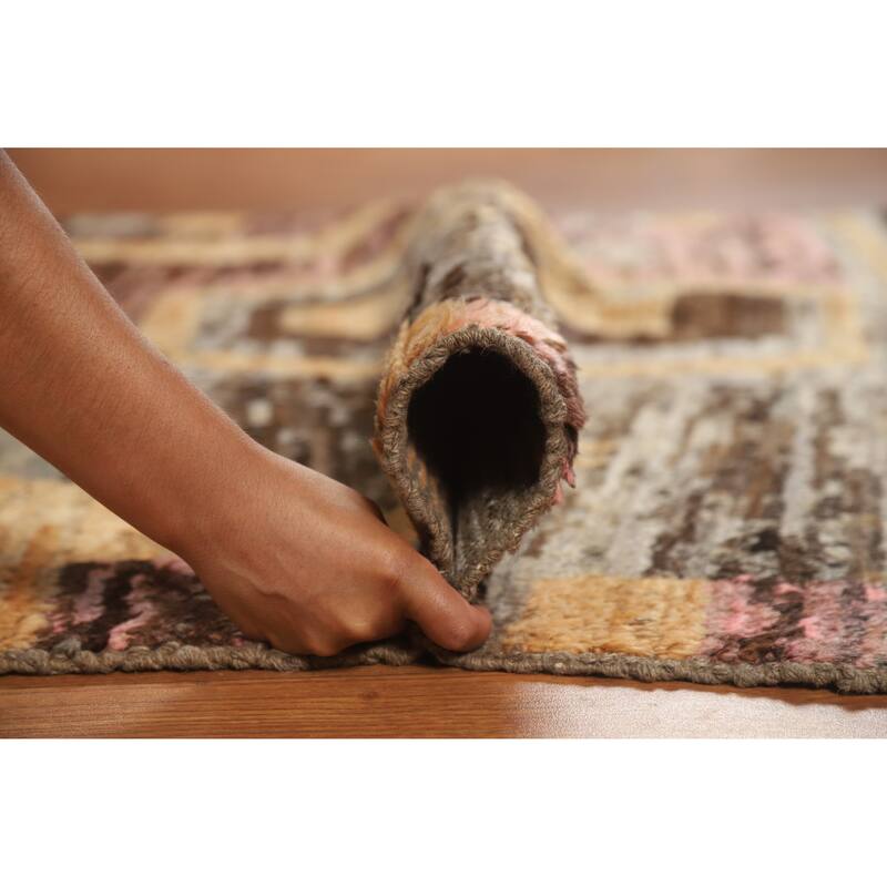 Abstract Geometric Moroccan Oriental Rug Hand-Knotted Wool Carpet - 5'3" x 6'6"