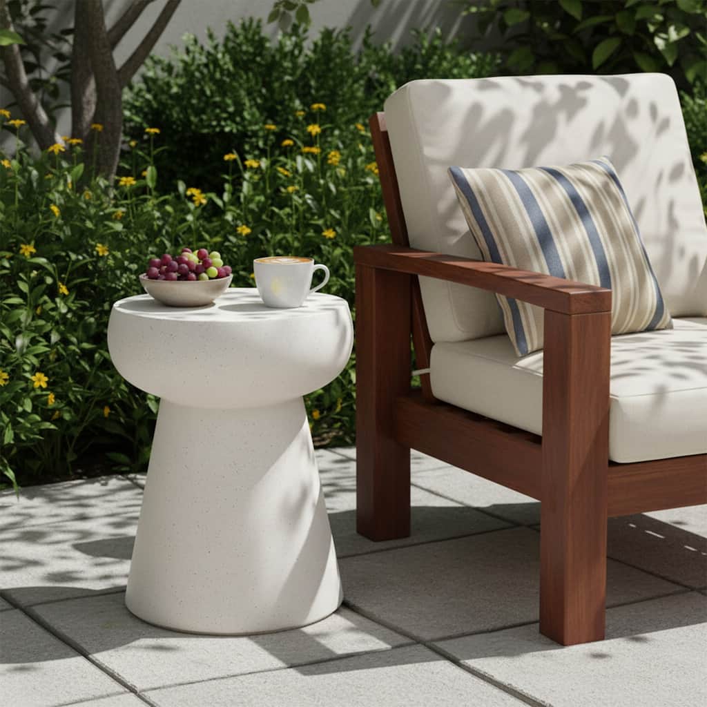 Mushroom-Shaped Design Outdoor Side Concrete Tables, Geometric Pedestal End TableMulti-Functional & Decorative Coffee Table